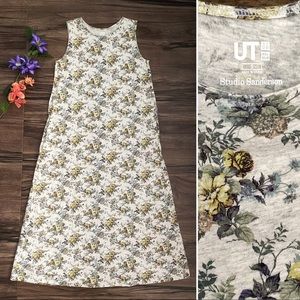 Uniqlo UT Studio Sanderson floral maxi dress, gray